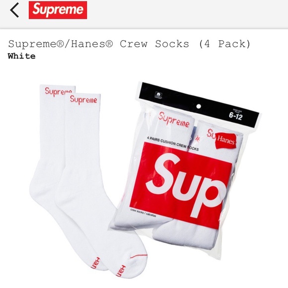 Supreme Other - Supreme x Hanes Crew Socks (4 Pack)